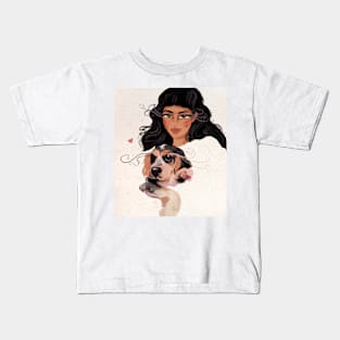 Girl and dog Kids T-Shirt